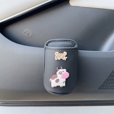 Car Cartoon Zodiac Storage Box for the: Car cup holder/beverage holder - ugly-cow-black-teacup-storage-bucket