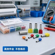 优惠批发TE双线管型端子 TE1508管形预绝缘端头冷压针管接线鼻子