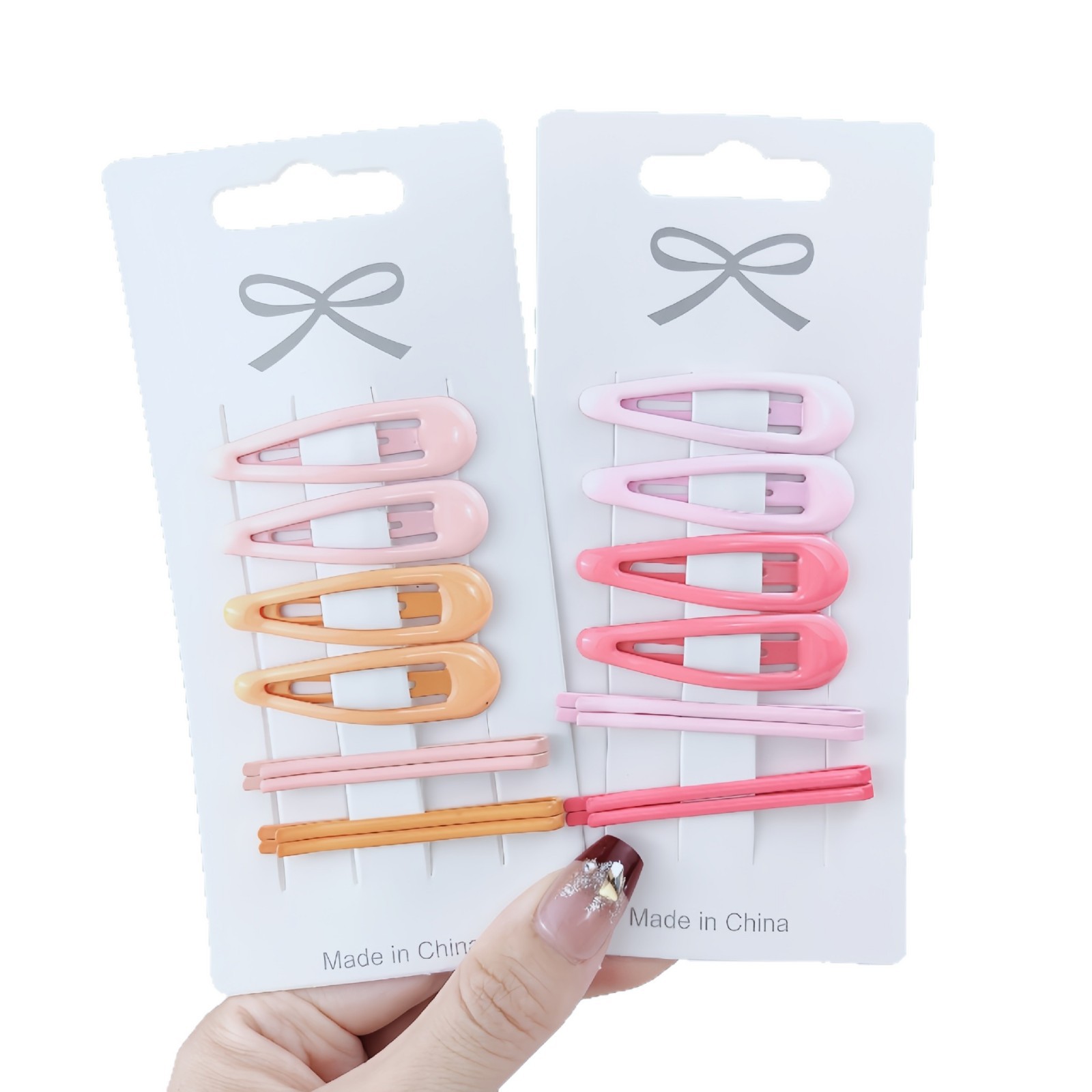 Gradiente de color triturado clip de cabello conjunto ~ ins simple clip BB dulce lindo lado de un clip de cabello para niños detrás de la cabeza