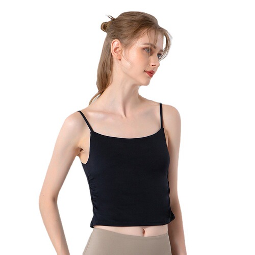 Spring and Summer New Yoga Wear Sports Bra Women's Backless Shockproof Push-up Fitness Bra Running Vest Pleated Strappy