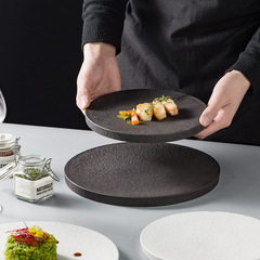 Creative European-style Western-style steak plate flat plate household ceramic tableware hotel restaurant light luxury plate special dish plate