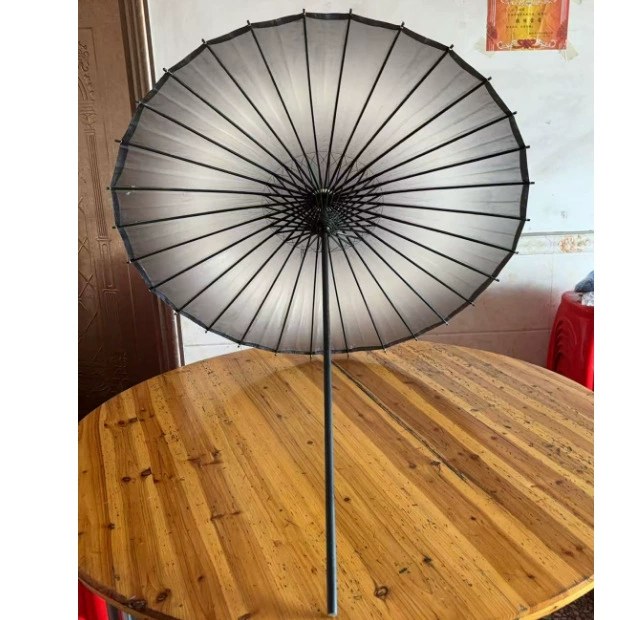 Непромокаемый и солнцезащитный зонтик для фотосъемки, японский зонтик с длинной ручкой, ретро-фотография, масляно-бумажный зонтик, древний стиль, черный градиент