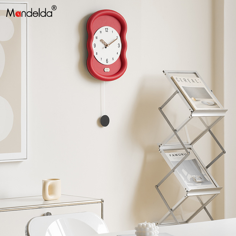 Mandelda Punch-free Clock Modern Minimalist Home Living Room Wall Clock Entrance Clock Creative Art Table Clock