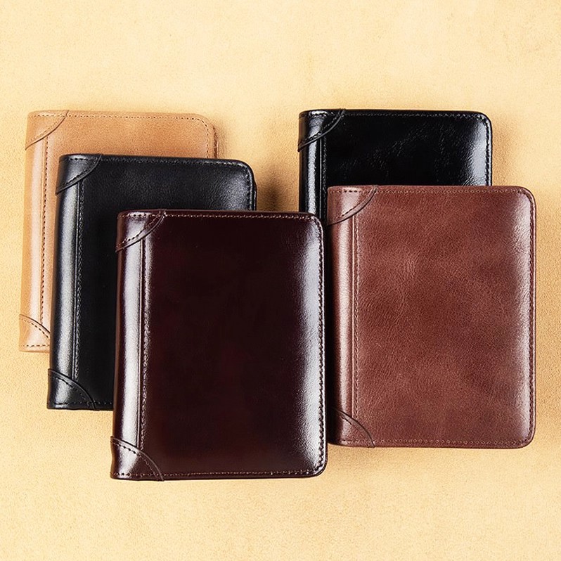 Ultra thin short polyurethane fashionable wallet for driver's license, direct factory sales, simple and elegant design