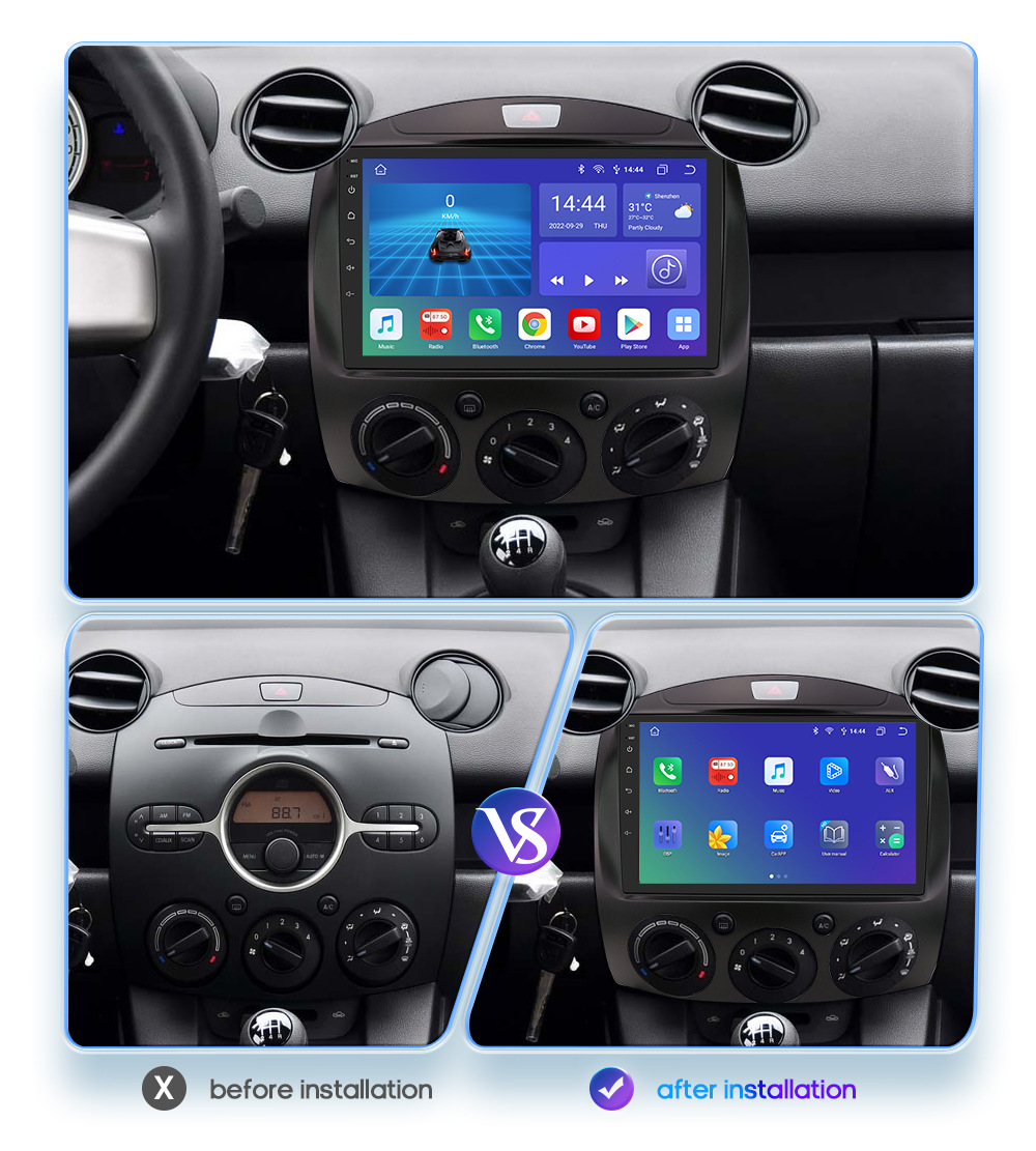 9inch Android Large Screen Suitable for 07-14 Mazda 2 Car Mp5 Intelligent Navigation Gps All-In-One Machine
