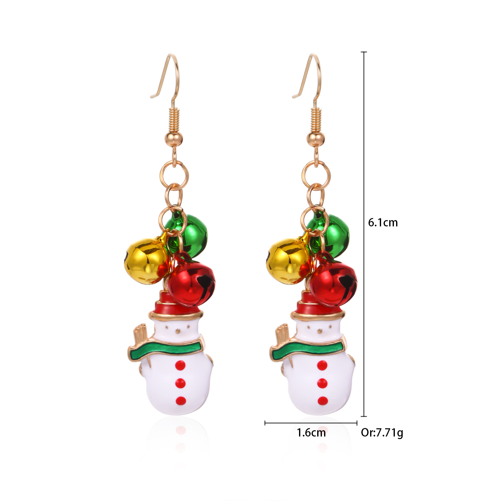7. Bell Snowman Earrings
