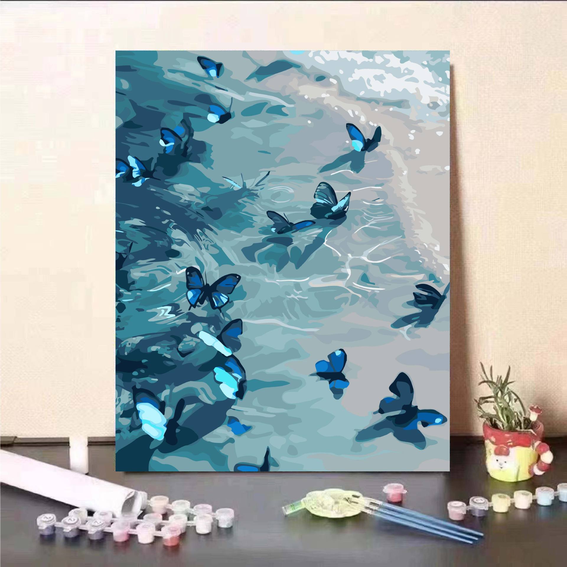 Nueva mariposa hermosa pintura al óleo digital diy relleno a mano curación de regalo de cumpleaños para la decoración de la sala de estar