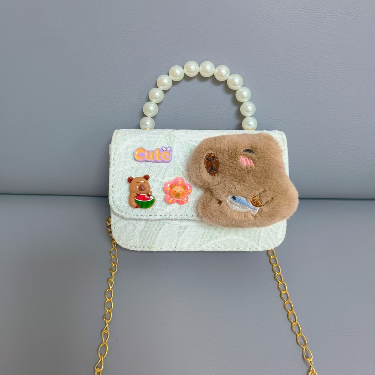 Bolsos infantiles princesa bolso de perlas bolso de Año Nuevo de niña bolso de hombro bolso de cadena bolso pequeño
