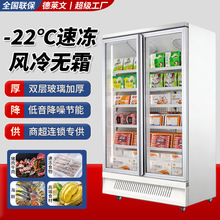 大容量立式冰柜商用低温冷冻柜 商超连锁食材海鲜冻品冷冻展示柜