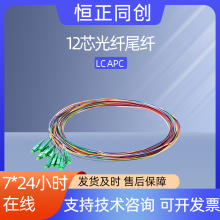 1/2m LC APC 12芯光纤跳线OS2单模无护套彩色编码 0.9mm光纤尾纤