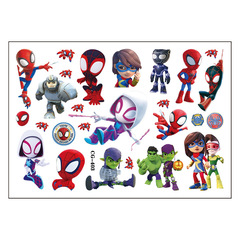Spider-Man and His Amazing Friends Q-version Spider-Man Small Spider Tattoo Water Transfer Sticker Birthday Party