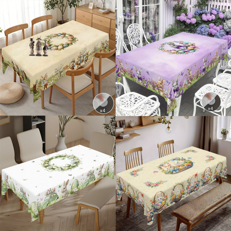 new Easter Egg Festive Tablecloth For Home Dining Table Dustproof Holiday Decoration_voghion.com