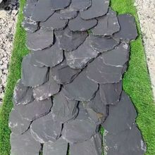 青石板黑色水池石片不规则岩板碎拼园林景观水底石片文化石铺地石