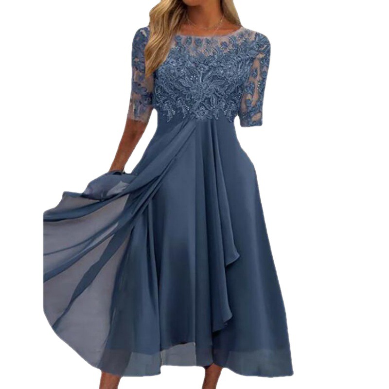 (Cross-border trading), lace shiffon long skirt, evening dress, for bridesmaid 4