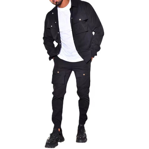 Exclusive for Temu Shein Amazon set fashion ankle-length pants slim fit men's set