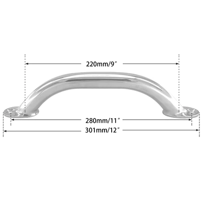 Marine Hardware and Rv Accessories Boat Handle Yacht Handrail 9inch 12inch Stainless Steel Handle (Avtomobil ehtiyat hissələri) - 9inch-handle