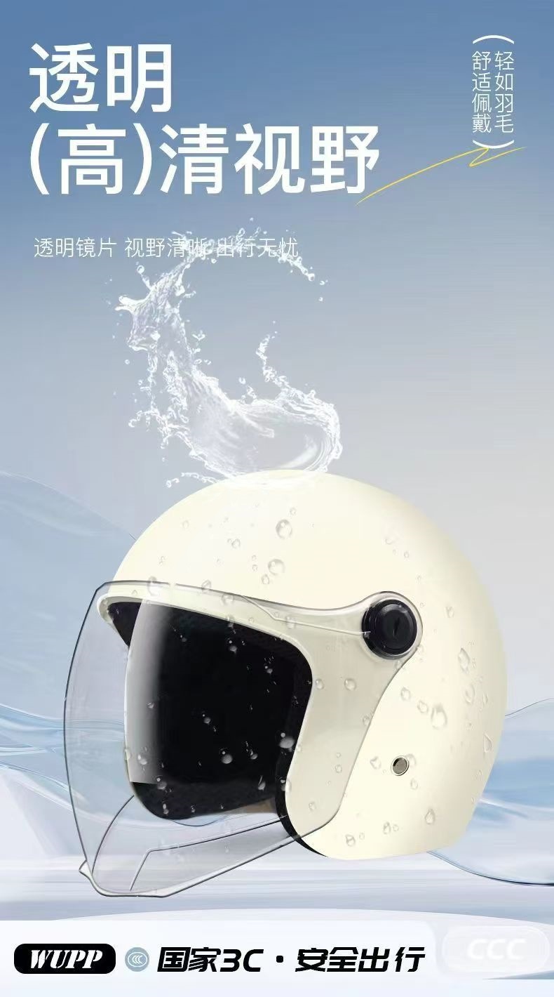 【Cross-Border Trade】Electric Vehicle Helmet for Women in Winter, Warm and Cold-Resistant, Universal for Men's Motorcycles and Electric Scooters, Suitable for All Seasons
