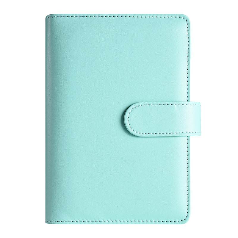 Presupuesto transfronterizo Cash Clip de hojas sueltas Bolsa con cremallera Sobres Libro de cuentas A6 Macarons PU Cuaderno de hojas sueltas de cuero