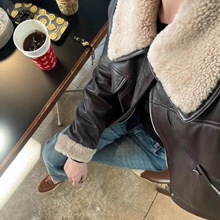 绵羊皮油蜡真皮羽绒服短款皮衣女羊羔毛皮毛一体毛领90白鹅绒外套