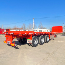 轻量化平板半挂车图片载重50吨以旧换新三轴运输跨境专供平板挂车