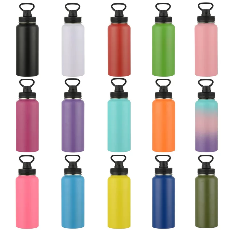 Capacious space liner stainless steel, glass, travel handheld sports bottle, European style, stainless steel AISI 304