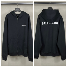 外贸欧美跨境巴黎B家秋冬新款篮球01球服印花宽松连帽长袖卫衣潮