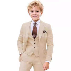 欧美外贸亚马逊速卖通男童西装三件套修身礼服套装舞会礼服