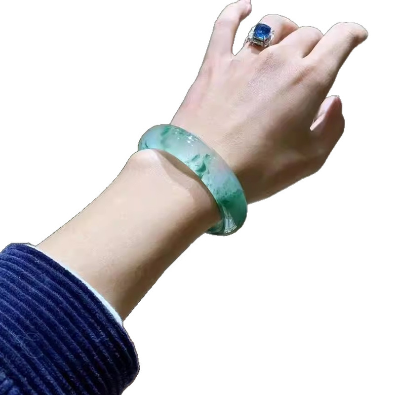 天然アフリカエメラルドブレスレット、ハイアイスフラワーブレスレット、ユリンドン翡翠ブレスレット、女性用交換用翡翠ブレスレットペンダント|undefined
