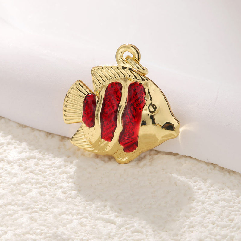 銅メッキ 14 k ゴールド鯉魚ジュエリーペンダントアクセサリージョイント小魚オーシャンブレスレットイヤリングネックレス DIY ペンダントペンダント|undefined