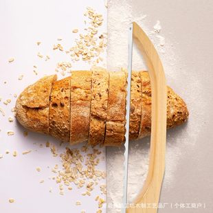 wooden bread knife bread cutter sandwich toast bread slice knife home baking bread slice knife