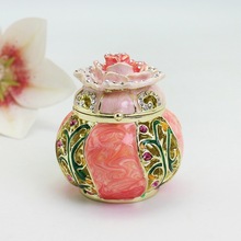 珐琅彩婚庆回赠礼品手工彩绘花坛小装饰盒商务赠品景区纪念品批发
