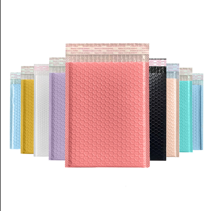 Bolsa de burbujas de película de coextrusión rosa Bolsa de espuma a prueba de golpes y a prueba de presión Bolsa autoadhesiva Bolsa de embalaje exprés Bolsa autoadhesiva engrosada