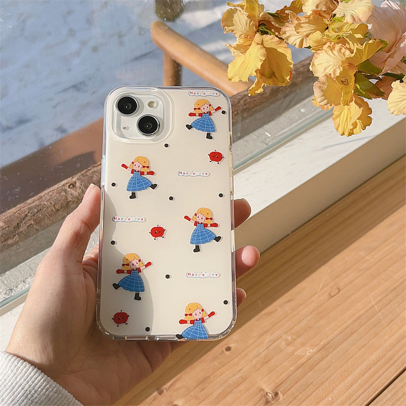 Falda a cuadros azul con fondo blanco de arroz de una sola concha para niña RC