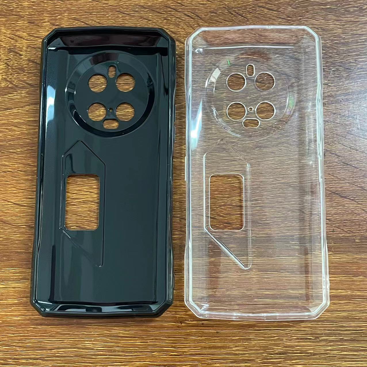 Passend für Doogee V40 Pro Schutzhülle, halbmatt schwarz, vollständig transparent, aus lackiertem TPU_voghion.com