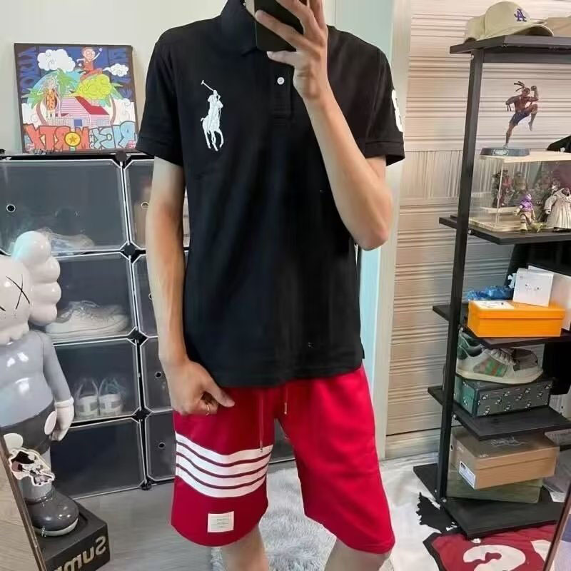 Verano 2023 nueva solapa americana de dos piezas de manga corta Camiseta polo camisa bordada casual de negocios camiseta superior