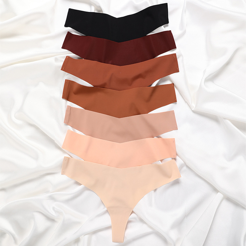 European and American seamless ice silk sports fitness XXL XXXL underwear low waist invisible quick-drying breathable sexy thong