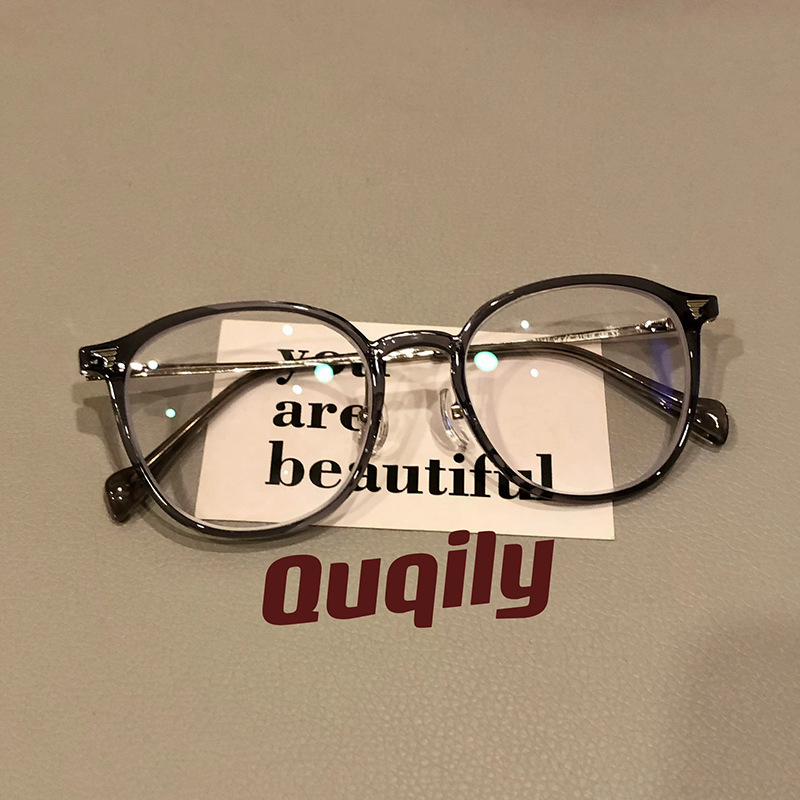 小红书同款眼镜框女款时尚简约显脸小防蓝光椰子灰近视眼镜女学生