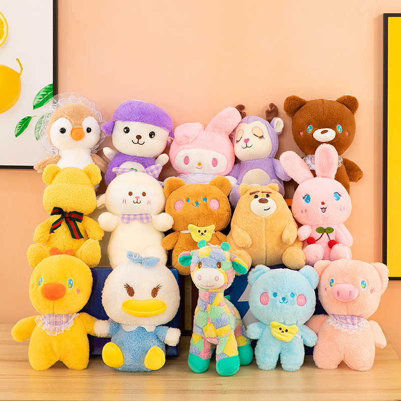 New big eight-inch claw machine doll 25-30cm clip doll machine plush toy rabbit wholesale push activity gift