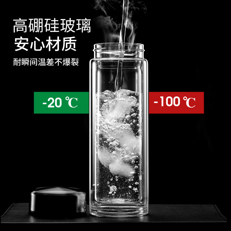 玻璃杯水杯双层男2025新款高硼硅杯子茶水分离杯大容量便携泡茶杯|undefined