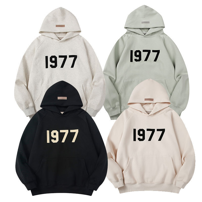 Fog Season 8 Essentials Multi-Thread 22Ss 1977 Digital Flocking Sweatshirt Loose Casual Hoodie