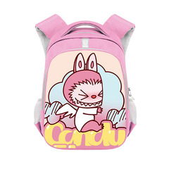 Cross-border pull-up pink backpack for girls, cute and high-end double shoulder bag, polyester, large capacity, wear-resistant bag, wholesale