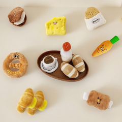 韓国のインスタ映えするパン型おもちゃ、嗅覚玩具、ペットの子犬用、音が出るぬいぐるみ、噛むおもちゃ、歯ぎしり、インスタ風ペット犬用