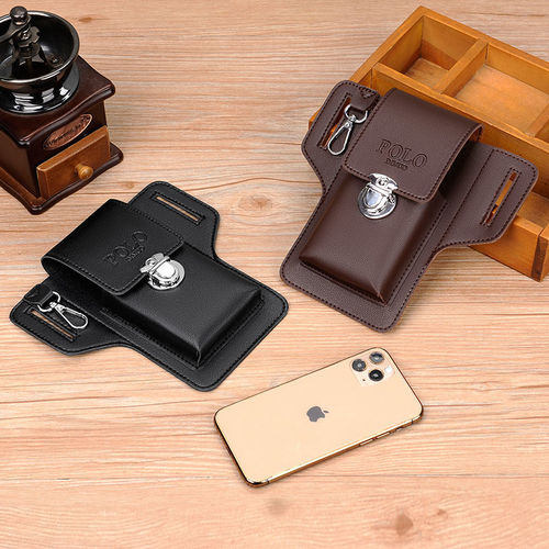 Upgraded New Phone Pouch for Men, Work Site Phone Case, Can Hold Cigarette Box, Key Holder, Belt-Compatible