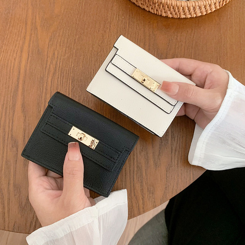 Card Lady Mini Wallet Multi-Card Slot High-End accordion card holder Chanel-style card case