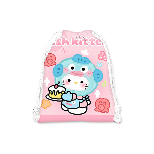 Cartoon drawstring small cloth bag student sundries storage bag cosmetic bag portable dust bag underwear and socks storage