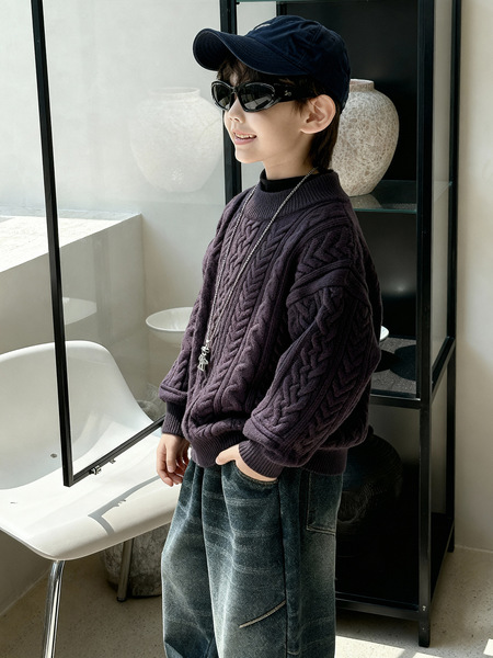 Children's demi-season autumn keep warm knitted sweater for boys…