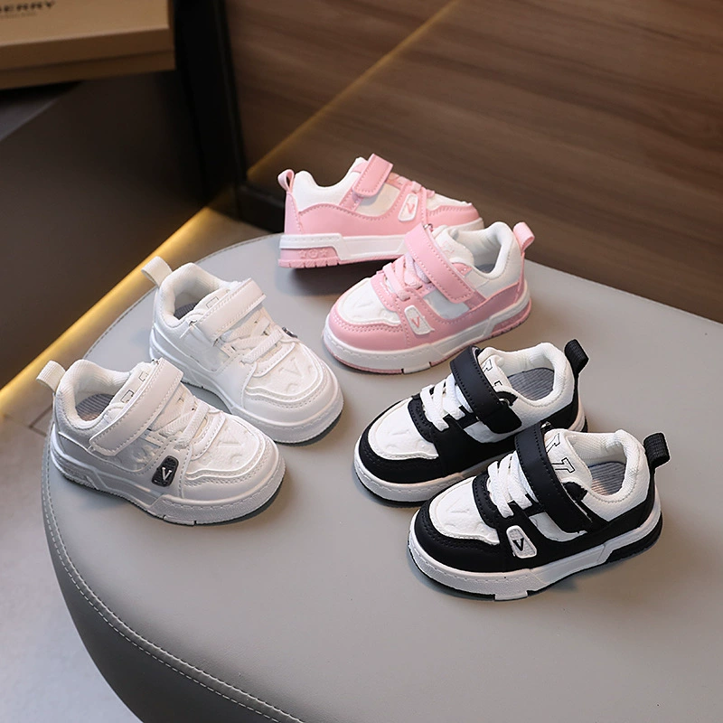 Children's demi-season white shoes, footwear, sneakers for men and women, sports shoes girl's, soft sole, autumn