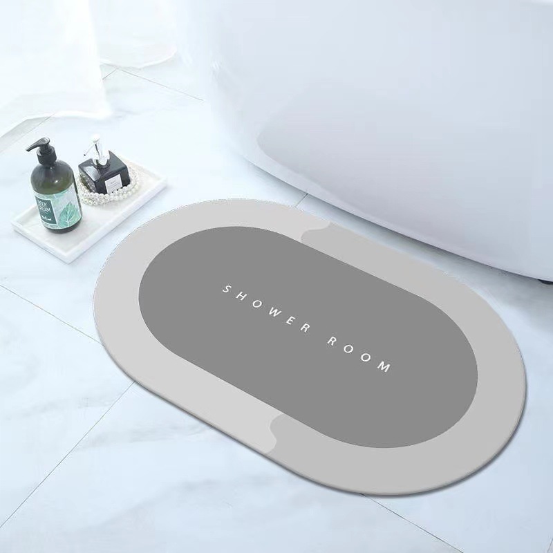 Bathroom door non-slip absorbent quick-drying floor mat wash basin bathtub floor mat household bathroom Crystal velvet floor mat