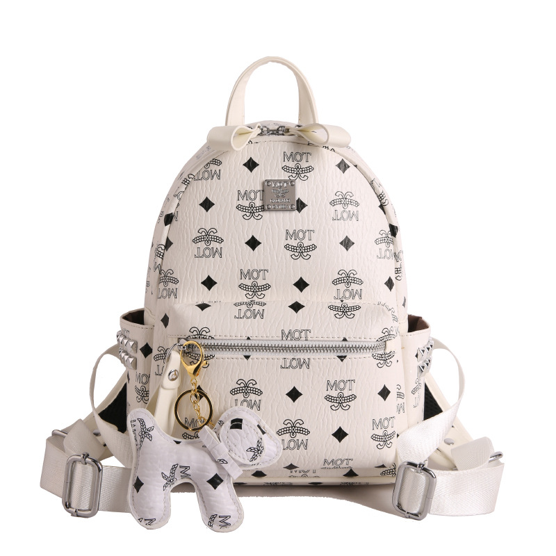 Mochila de moda coreana impresa para mujeres, mochila de clase para estudiantes universitarios, adornos colgantes, mochila de viaje de gran capacidad para mujeres