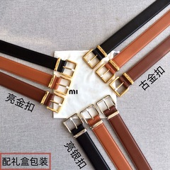 新品の3.5 iu家のベルトの頭の層の牛革の女性のベルトのアルファベットの装飾とジーパンの低い腰の百合の復古